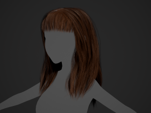 Female Hair Cards Style 3 - Long Hair 1 3D Model
