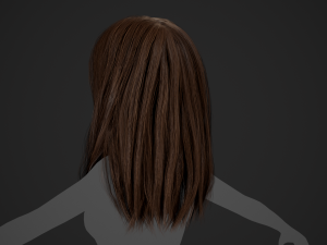 Female Hair Cards Style 3 - Long Hair 1 3D Model