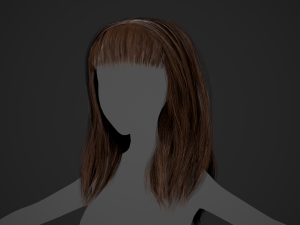 Female Hair Cards Style 3 - Long Hair 1 3D Model