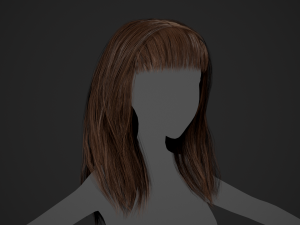 Female Hair Cards Style 3 - Long Hair 1 3D Model