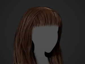 Female Hair Cards Style 3 - Long Hair 1 3D Model