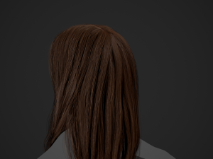 Female Hair Cards Style 3 - Long Hair 1 3D Model