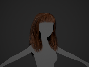 Female Hair Cards Style 3 - Long Hair 1 3D Model