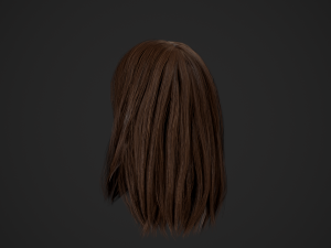 Female Hair Cards Style 3 - Long Hair 1 3D Model