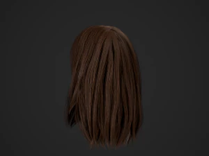 Female Hair Cards Style 3 - Long Hair 1 3D Model