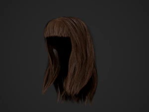 Female Hair Cards Style 3 - Long Hair 1 3D Model