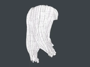 Female Hair Cards Style 3 - Long Hair 1 3D Model