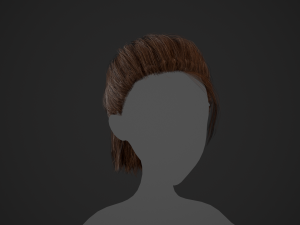 Female Hair Cards Style 4 - Ponytail Model 3D