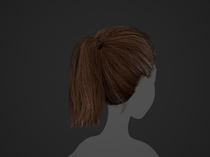 Female Hair Cards Style 4 - Ponytail Model 3D