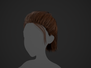 Female Hair Cards Style 4 - Ponytail Model 3D