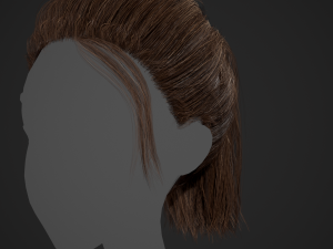 Female Hair Cards Style 4 - Ponytail Model 3D