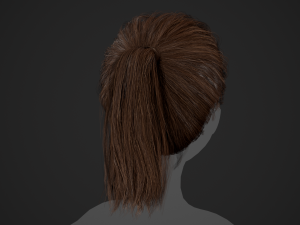 Female Hair Cards Style 4 - Ponytail Model 3D