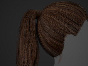 Female Hair Cards Style 4 - Ponytail Model 3D