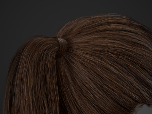 Female Hair Cards Style 4 - Ponytail Model 3D