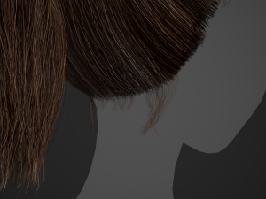 Female Hair Cards Style 4 - Ponytail Model 3D
