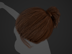 Female Hair Cards Style 4 - Ponytail Model 3D