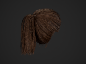 Female Hair Cards Style 4 - Ponytail Model 3D