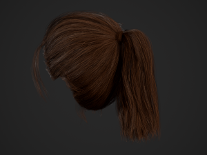 Female Hair Cards Style 4 - Ponytail Model 3D