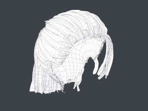 Female Hair Cards Style 4 - Ponytail Model 3D
