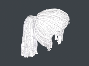 Female Hair Cards Style 4 - Ponytail Model 3D