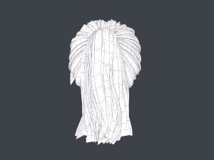 Female Hair Cards Style 4 - Ponytail Model 3D