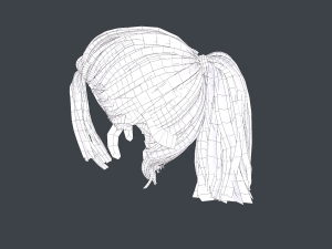 Female Hair Cards Style 4 - Ponytail Model 3D