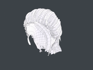 Female Hair Cards Style 4 - Ponytail Model 3D