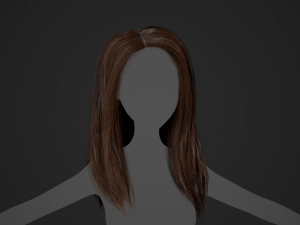 Female Hair Cards Style 5 - Long Hair 2 Modèle 3D