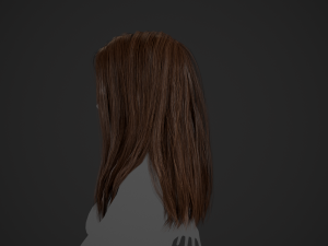 Female Hair Cards Style 5 - Long Hair 2 Modèle 3D
