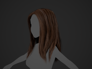 Female Hair Cards Style 5 - Long Hair 2 Modèle 3D