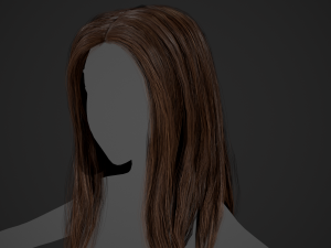 Female Hair Cards Style 5 - Long Hair 2 Modèle 3D