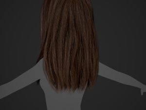 Female Hair Cards Style 5 - Long Hair 2 Modèle 3D