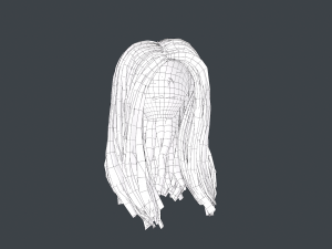 Female Hair Cards Style 5 - Long Hair 2 Modèle 3D