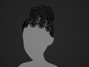 Female Hair Cards Style 6 - Braids Bun 3D 模型