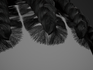 Female Hair Cards Style 6 - Braids Bun 3D 模型