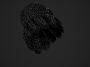 Female Hair Cards Style 6 - Braids Bun 3D 模型