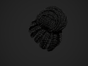 Female Hair Cards Style 6 - Braids Bun 3D 模型