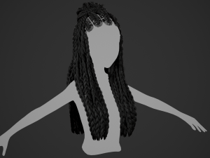 Female Hair Cards Style 7 - Braids And Knot 3D 模型