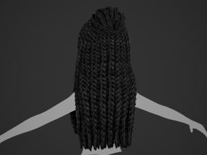 Female Hair Cards Style 7 - Braids And Knot 3D 模型