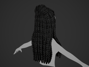 Female Hair Cards Style 7 - Braids And Knot 3D 模型