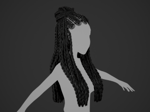 Female Hair Cards Style 7 - Braids And Knot 3D 模型