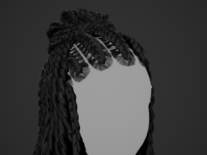 Female Hair Cards Style 7 - Braids And Knot 3D 模型