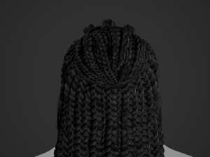 Female Hair Cards Style 7 - Braids And Knot 3D 模型