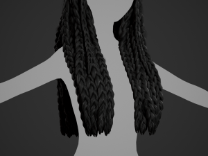 Female Hair Cards Style 7 - Braids And Knot 3D 模型