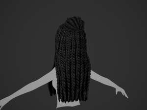 Female Hair Cards Style 7 - Braids And Knot 3D 模型