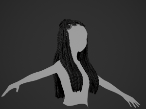 Female Hair Cards Style 7 - Braids And Knot 3D 模型