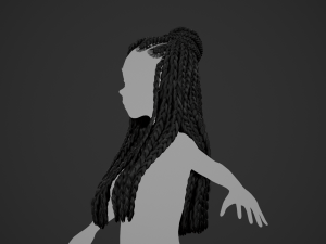 Female Hair Cards Style 7 - Braids And Knot 3D 模型