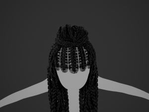 Female Hair Cards Style 7 - Braids And Knot 3D 模型