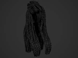 Female Hair Cards Style 7 - Braids And Knot 3D 模型