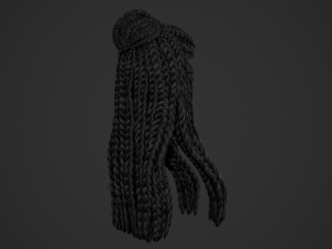Female Hair Cards Style 7 - Braids And Knot 3D 模型